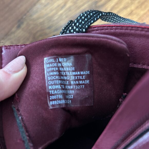 Kids SO® Teagan Girls' Combat Boots - Berry Maroon - Size 3 - Picture 5 of 5